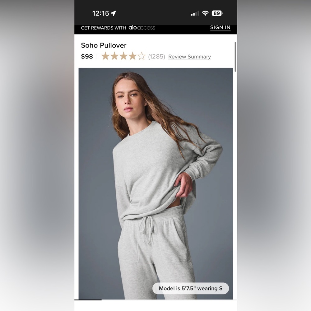 Alo soho gray top